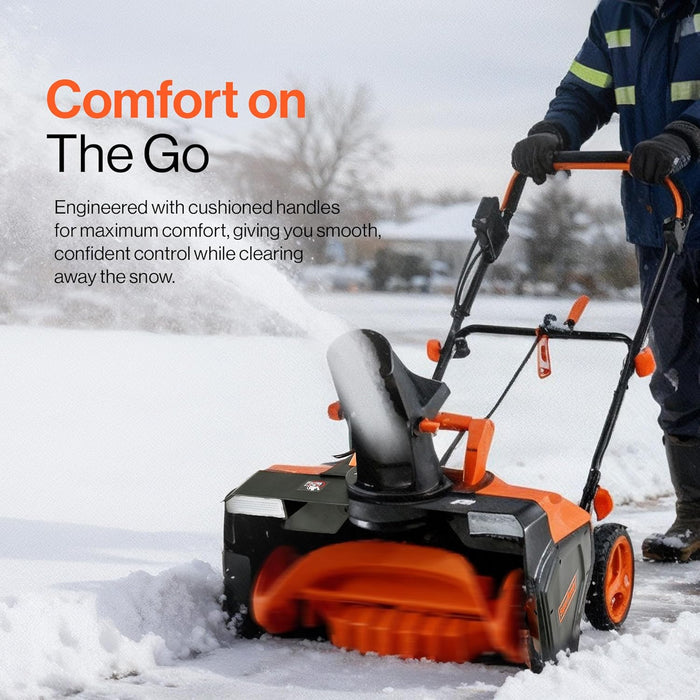 SuperHandy Electric Snow Blower – 120V Corded, 23 in. Clearing Width, 12 in. Depth, 3300 RPM Motor, 25 ft. Throwing Distance, Lightweight Walk-Behind Design for Snow Removal