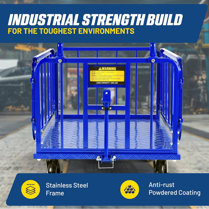 Goodyear Utility Cargo Trailer – 545 kg Capacity, with Hitch & 20 cm Casters, for Tugger Carts