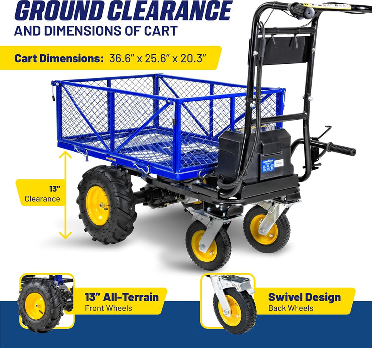 Goodyear Electric Utility Cart – 48V Li-ion, 300 kg Load, Modular Bed, Garden & Farm Transport