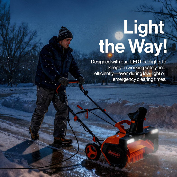 SuperHandy Electric Snow Blower – 120V Corded, 23 in. Clearing Width, 12 in. Depth, 3300 RPM Motor, 25 ft. Throwing Distance, Lightweight Walk-Behind Design for Snow Removal