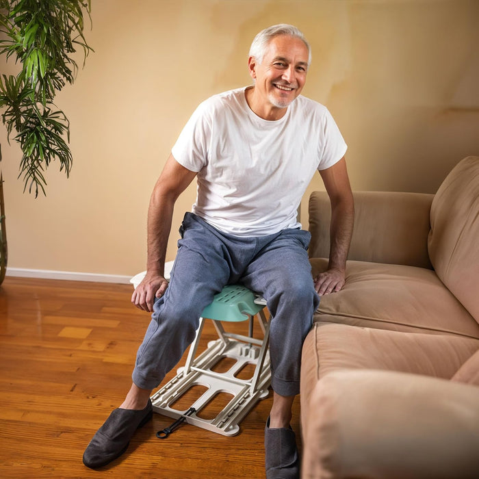 SuperHandy Portable Floor Lift & Bath Lift - Lightweight & Foldable, 330 LBS Weight Capacity, Waterproof Design, Ergonomic Seat with Removable Side Panels, Item Weight 19 LBS [Patent Pending]