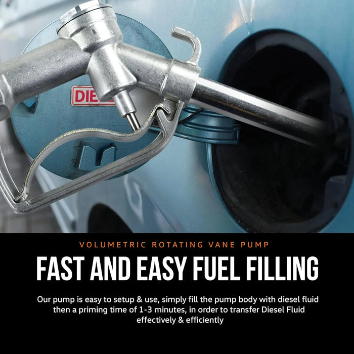 SuperHandy Diesel Transfer Pump Kit 10GPM/40LPM Heavy Duty Portable Electric DC 12V Alligator Clamps Includes: Aluminum Manual Nozzle, Delivery & Suction Hose w/Filter (NOT for Gasoline)