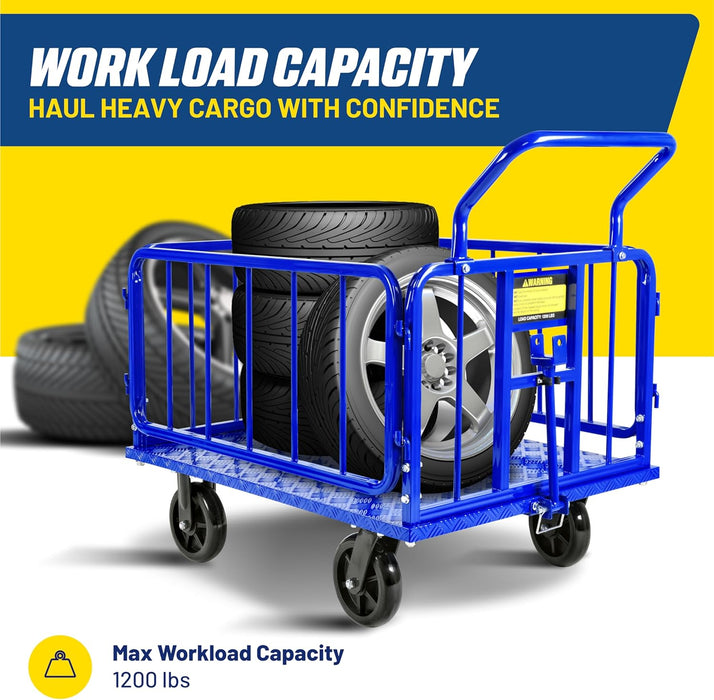 Goodyear Utility Cargo Trailer – 545 kg Capacity, with Hitch & 20 cm Casters, for Tugger Carts