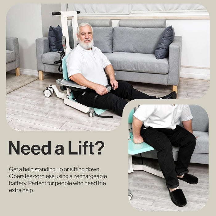 SuperHandy GoRise Electric Floor to Stand Lift – Support Up to 500 Lbs, Floor Lift Chair for Elderly, FSA HSA Eligible, Patent Pending (TX (Transfer Lift))