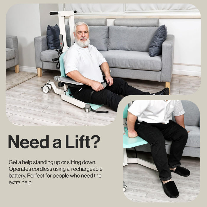 SuperHandy GoRise Electric Floor-to-Stand Lift – 227 kg Capacity, Portable Transfer Lift for Home Use