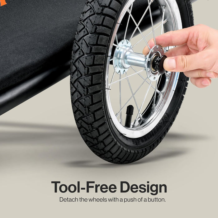 SuperHandy Foldable Scooter Wagon – 70 kg Capacity, Quick-Release Tires, Weather-Resistant, Fits GCAT015/016/021 Mobility Scooters