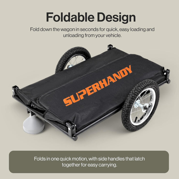 SuperHandy Foldable Scooter Wagon – 70 kg Capacity, Quick-Release Tires, Weather-Resistant, Fits GCAT015/016/021 Mobility Scooters