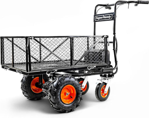 SuperHandy Utility Service Cart Power Wagon Wheelbarrow Electric 48V DC Powered 660Lbs Load and 1000Lbs+ Hauling Capacity Farm and Garden All Purpose Modular Cargo Bed