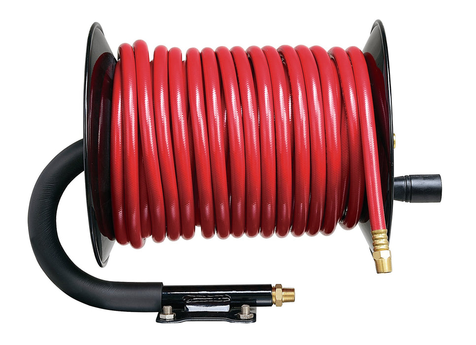 Reelworks Hand Crank Air Hose Reel – 3/8 in. x 15.2 m, Steel Frame, 20 bar Max, No Hose Included