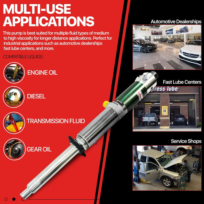 Lubeworks Oil Drum Pump – Double Action 5:1, 25 LPM Fast Flow, for SAE240 Fluids