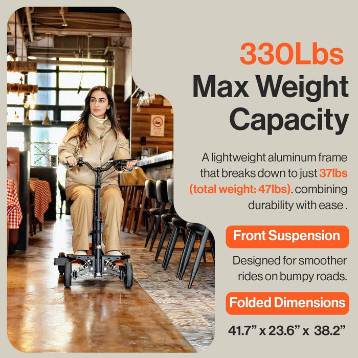 SuperHandy Folding Mobility Scooter – 4-Wheel, 48V Li-ion, 150 kg Capacity
