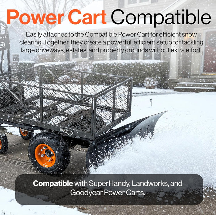 SuperHandy Snow Plow Blade Attachment – 30.5 in. Steel Blade with 30° Angle Adjustment, Compatible with Electric Utility Carts – Heavy Duty Snow Removal for Driveways & Walkways