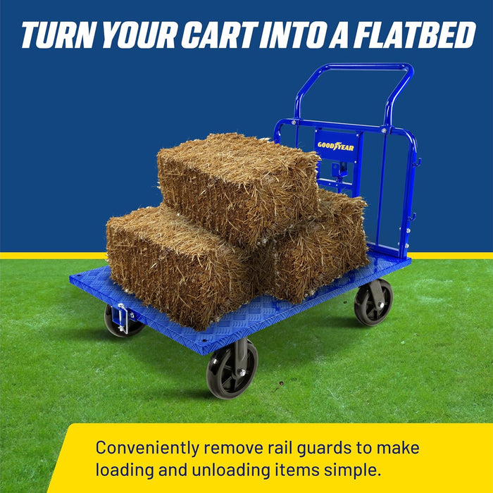 Goodyear Utility Cargo Trailer – 545 kg Capacity, with Hitch & 20 cm Casters, for Tugger Carts