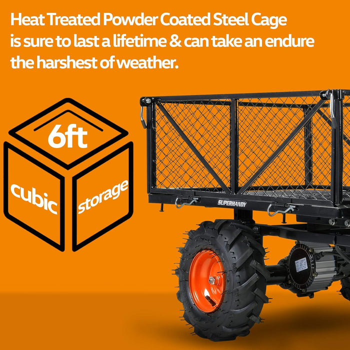 SuperHandy Electric Utility Cart – 48V Li-ion, 227 kg Load, Modular Bed for Farm & Garden Use
