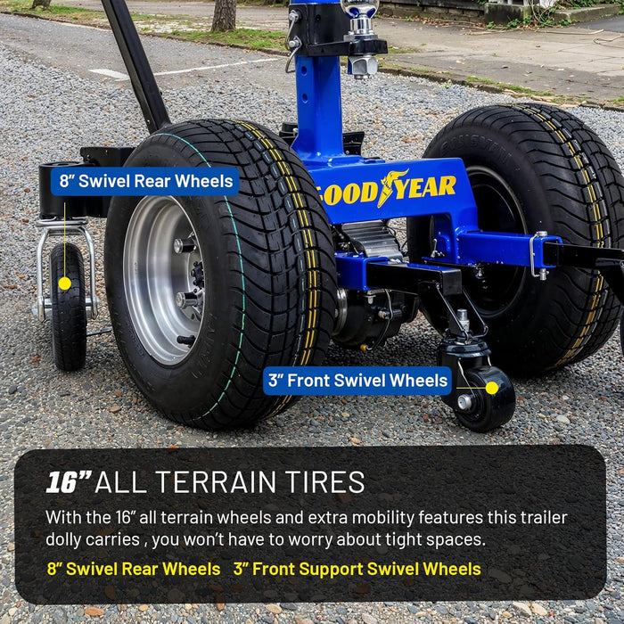 Goodyear Super-Duty Electric Trailer Dolly – 3400 kg Max Weight, All-Terrain, Ideal for RVs & Boats