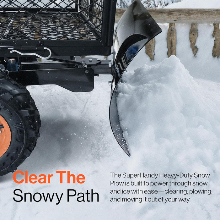 SuperHandy Snow Plow Blade Attachment – 30.5 in. Steel Blade with 30° Angle Adjustment, Compatible with Electric Utility Carts – Heavy Duty Snow Removal for Driveways & Walkways