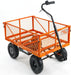 SuperHandy Electric-Assist Garden Cart - 5.7 Cubic Ft Utility Wagon, 440lbs Load, All-Terrain 10in Wheels, Anti-Rust Steel Frame, Convertible Flatbed Design