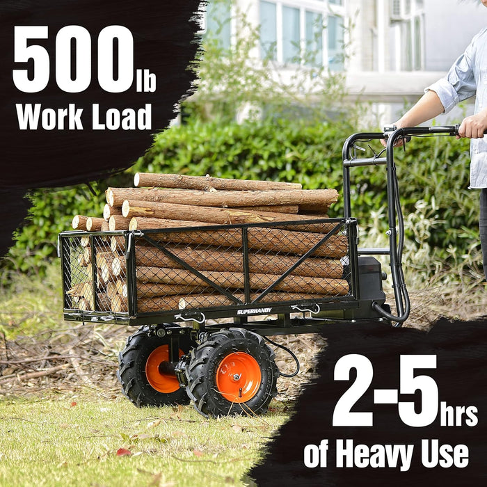 SuperHandy Electric Utility Cart – 48V Li-ion, 227 kg Load, Modular Bed for Farm & Garden Use