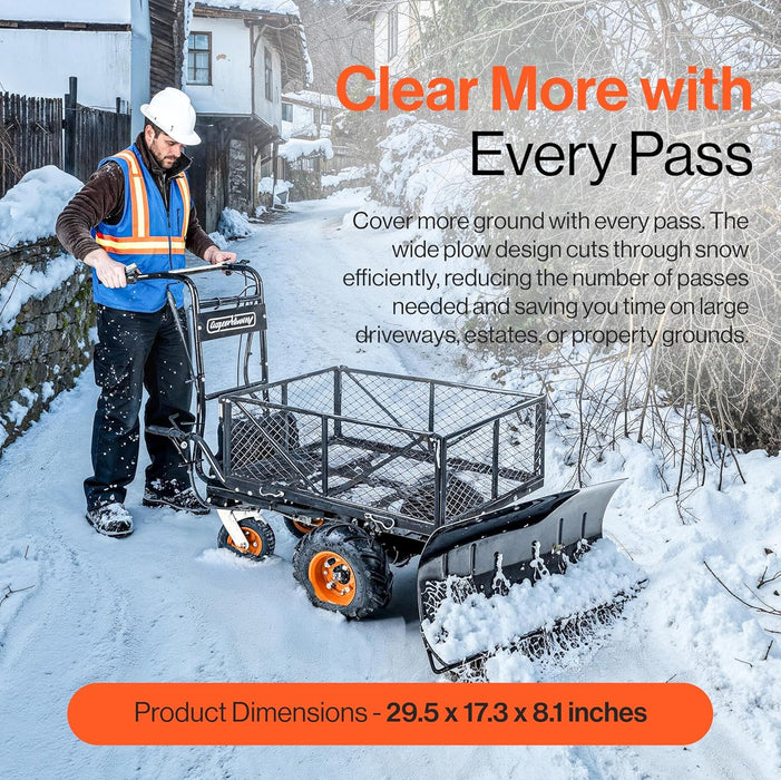 SuperHandy Snow Plow Blade Attachment – 30.5 in. Steel Blade with 30° Angle Adjustment, Compatible with Electric Utility Carts – Heavy Duty Snow Removal for Driveways & Walkways