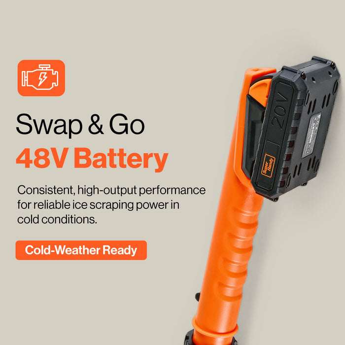 SuperHandy Electric Ice Remover – 20V Cordless, 5.1" Rotating Blade, Adjustable Handle & Poles