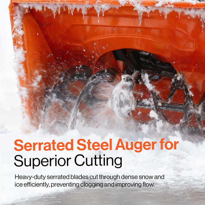 SuperHandy 21" Gas Snow Thrower – Two-Stage 196cc OHV Engine, 5-Speed Drive, 36ft Throw