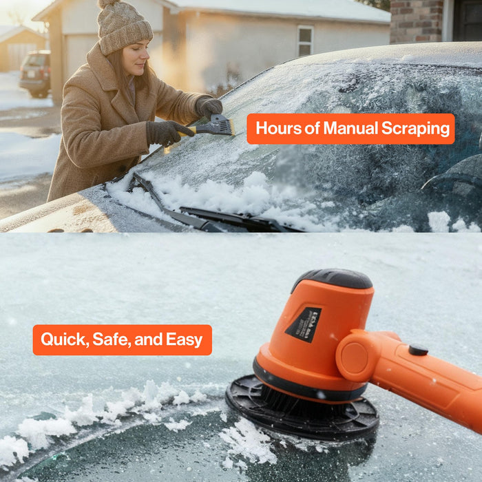 SuperHandy Electric Ice Remover – 20V Cordless, 5.1" Rotating Blade, Adjustable Handle & Poles