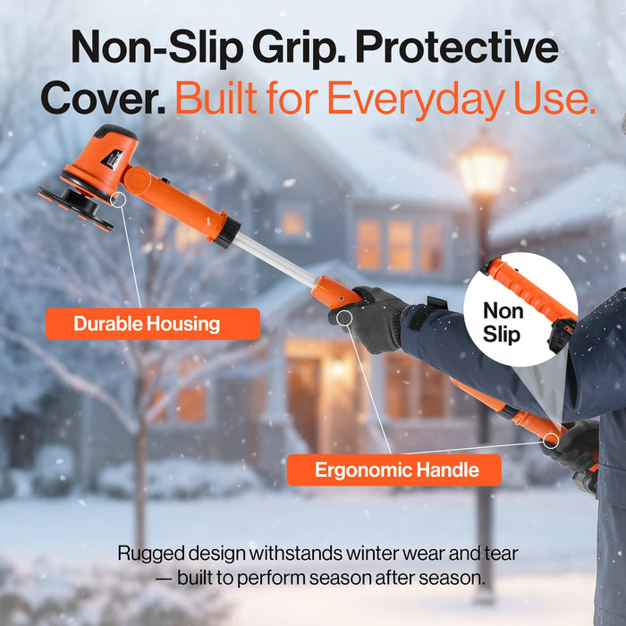 SuperHandy Electric Ice Remover – 20V Cordless, 5.1" Rotating Blade, Adjustable Handle & Poles