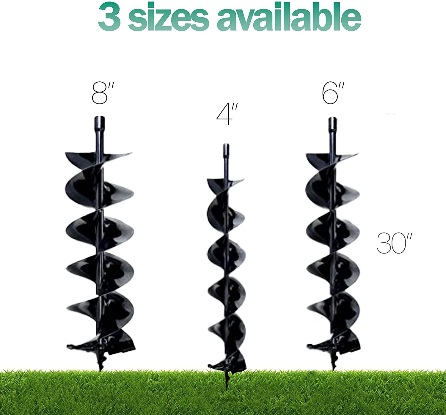 Landworks Electric Earth Auger and Drill Bit - 48V 2Ah Battery System, 6" x 30" Drill Bit, 3/4" Shaft - DIY Tools by GreatCircleUS