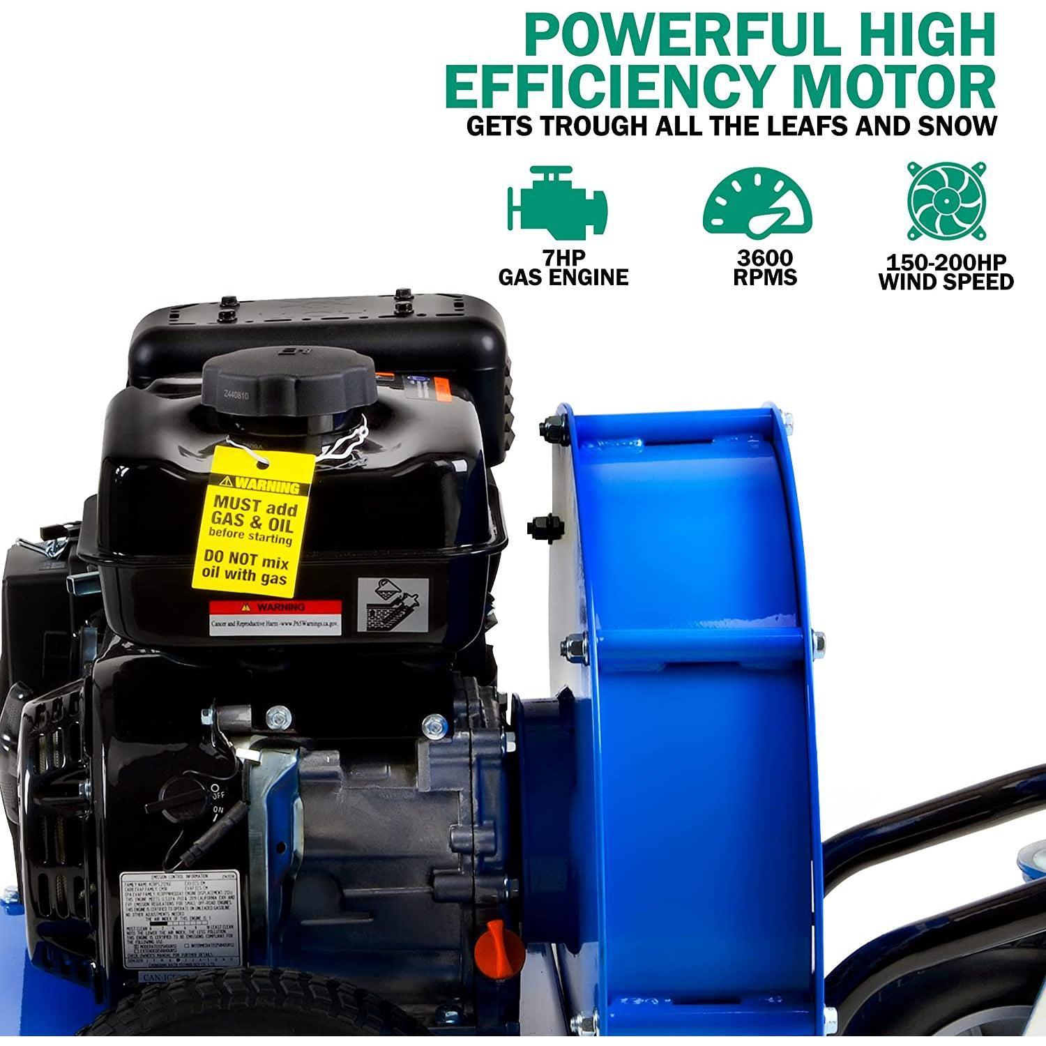 Landworks Walk-Behind Leaf Blower - 7HP 212CC Gas Engine 1500 CFM (Blue) - DIY Tools by GreatCircleUS