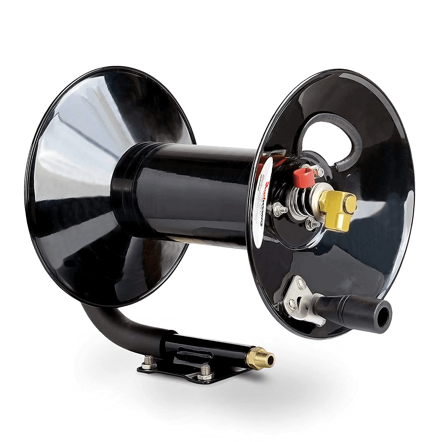ReelWorks Mountable Manual Hose Reel Crank - Fits up to 100' Ft of 3/8" Air Hose, Max 300 PSI - DIY Tools by GreatCircleUS