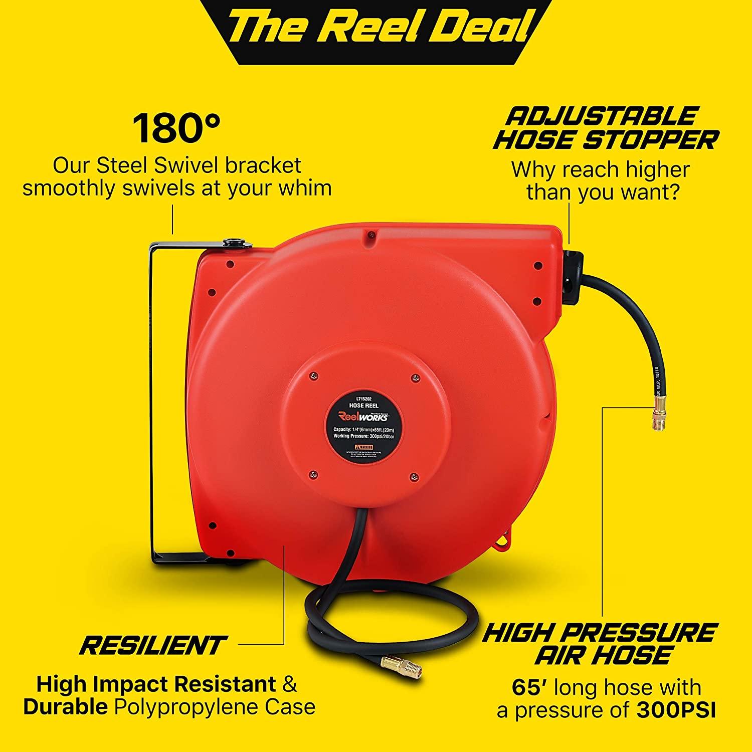 Retractable Air Hose Reel with Hose and Stopper