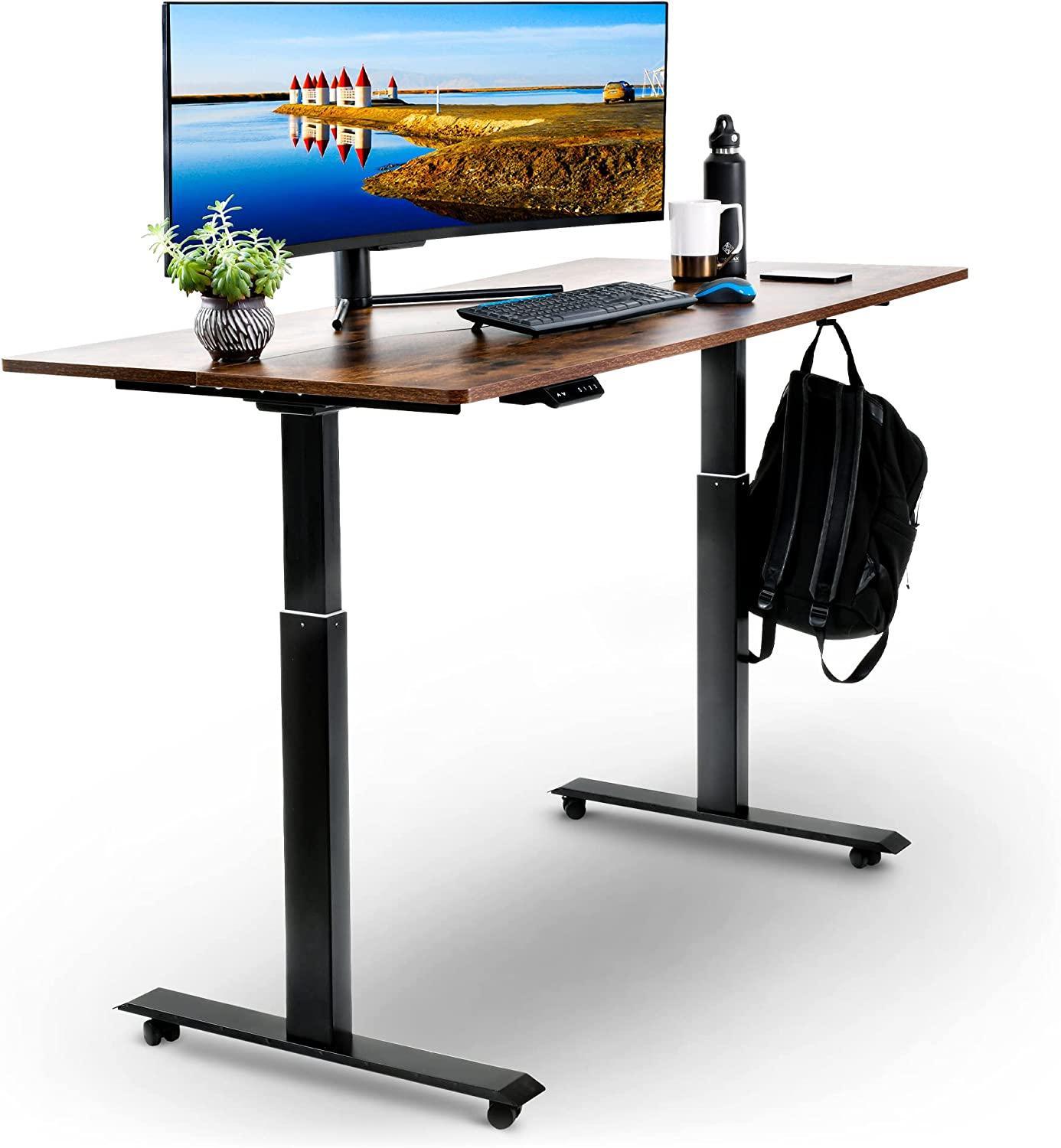 SuperHandy Adjustable Standing Desk - 60" x 30" Table-Top, Programmable Memory Presets, Wireless Charging Pad - DIY Tools by GreatCircleUS