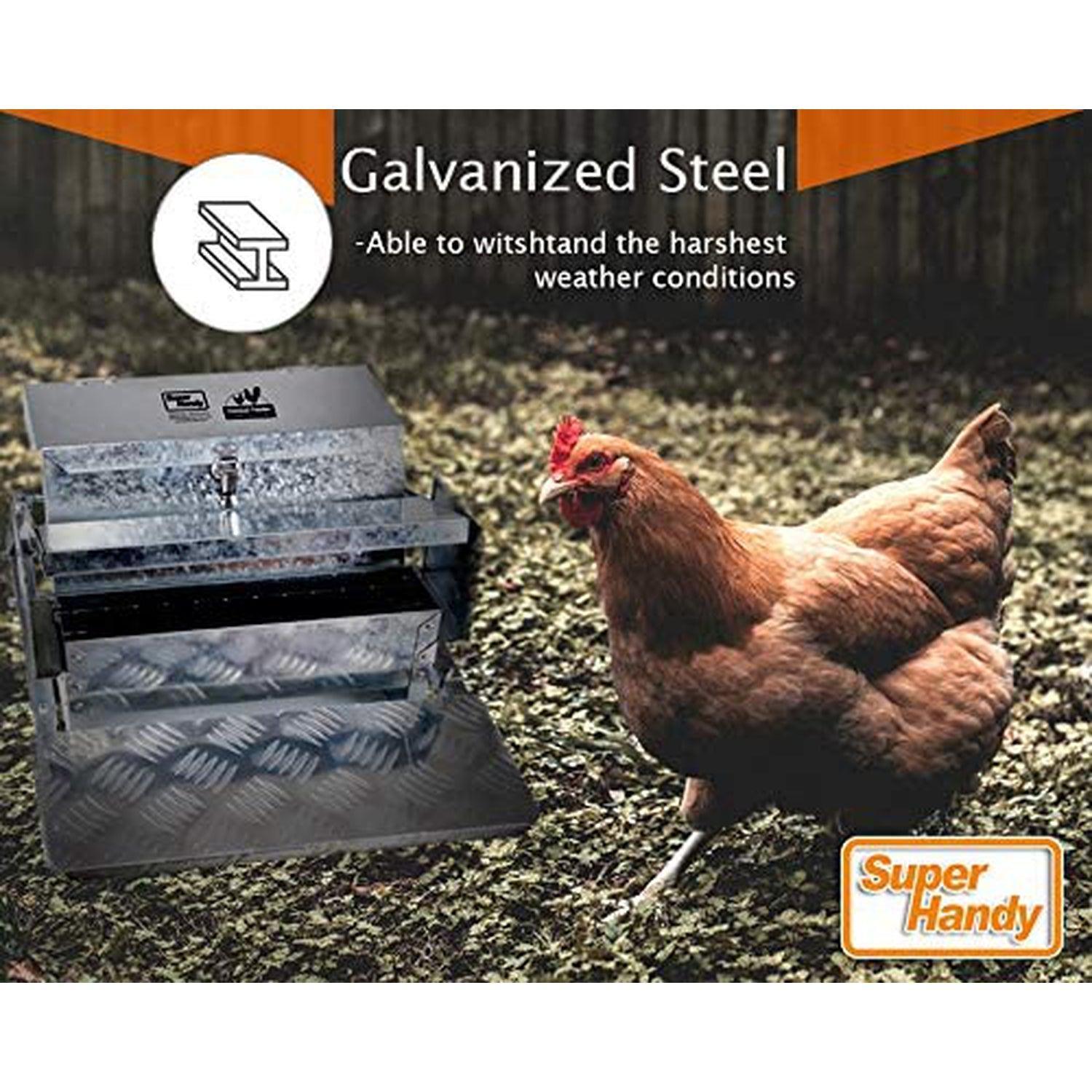 SuperHandy Automatic Chicken Feeder - 20lbs Capacity, Stainless Steel Construction - DIY Tools by GreatCircleUS