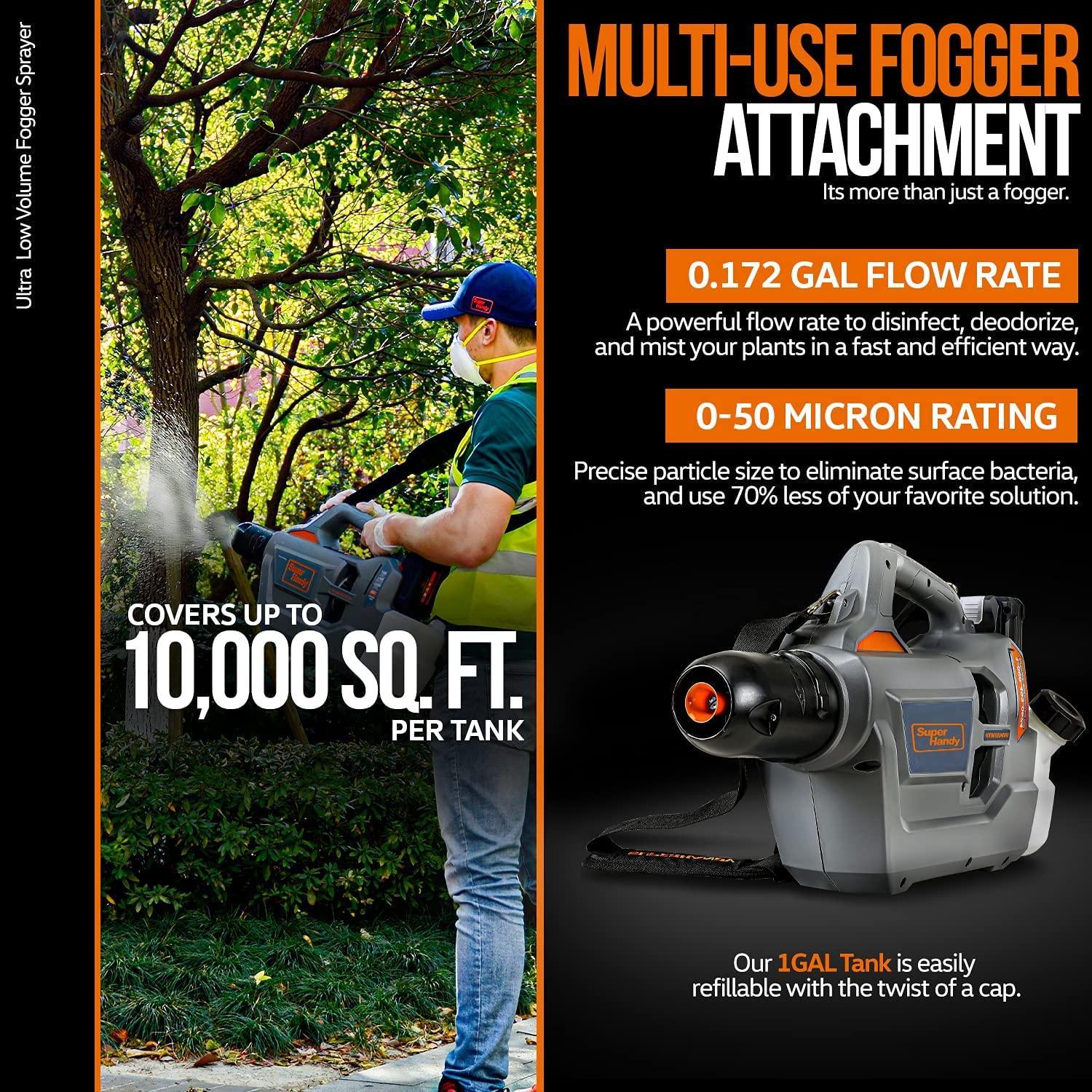 SuperHandy Electric 2-in-1 Leaf Blower & Disinfectant Fogger 48V 2Ah Cordless Battery System (Orange) - DIY Tools by GreatCircleUS