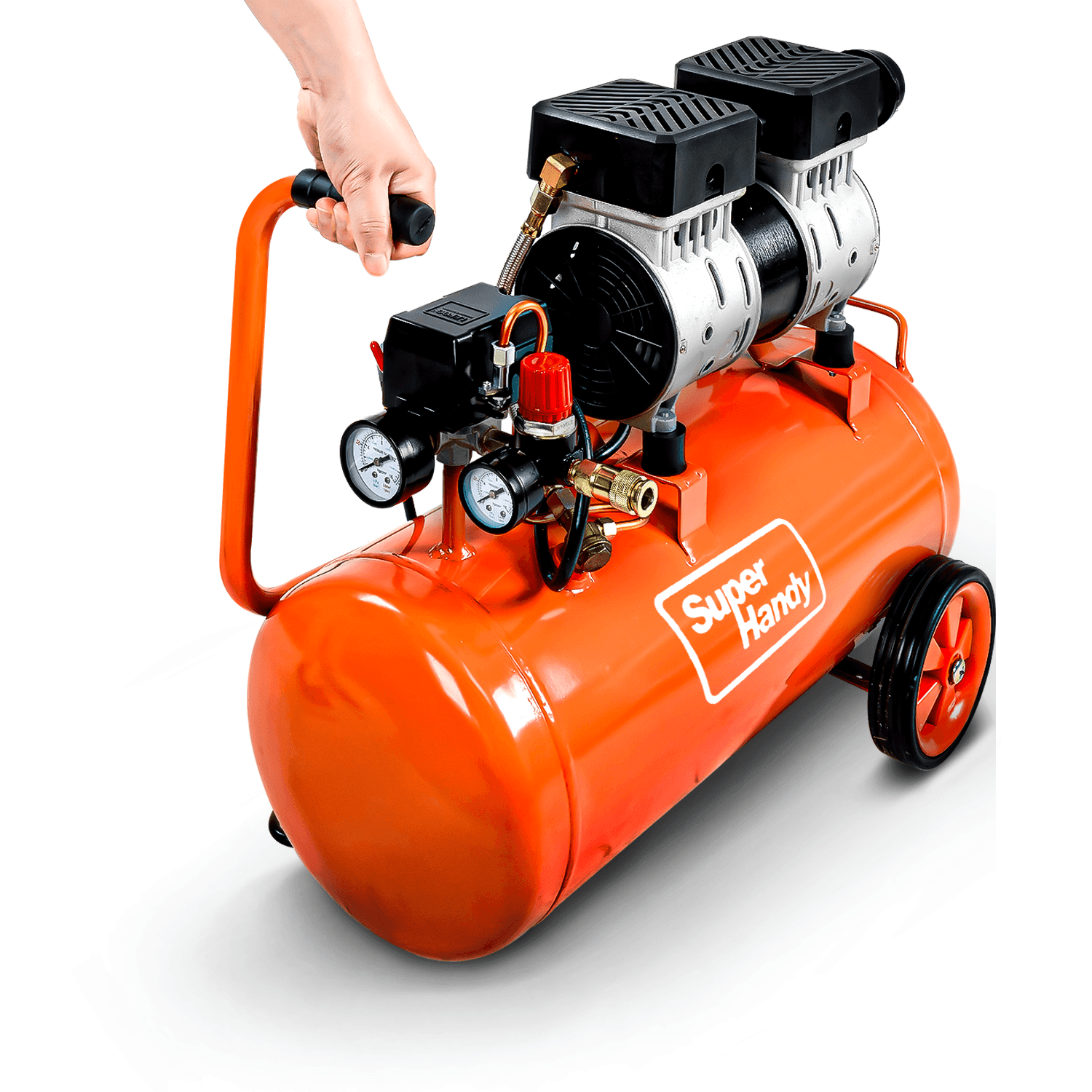 SuperHandy Electric Air Compressor - 120V Corded, 6.3 Gal, 120PSI Max Pressure Output - DIY Tools by GreatCircleUS