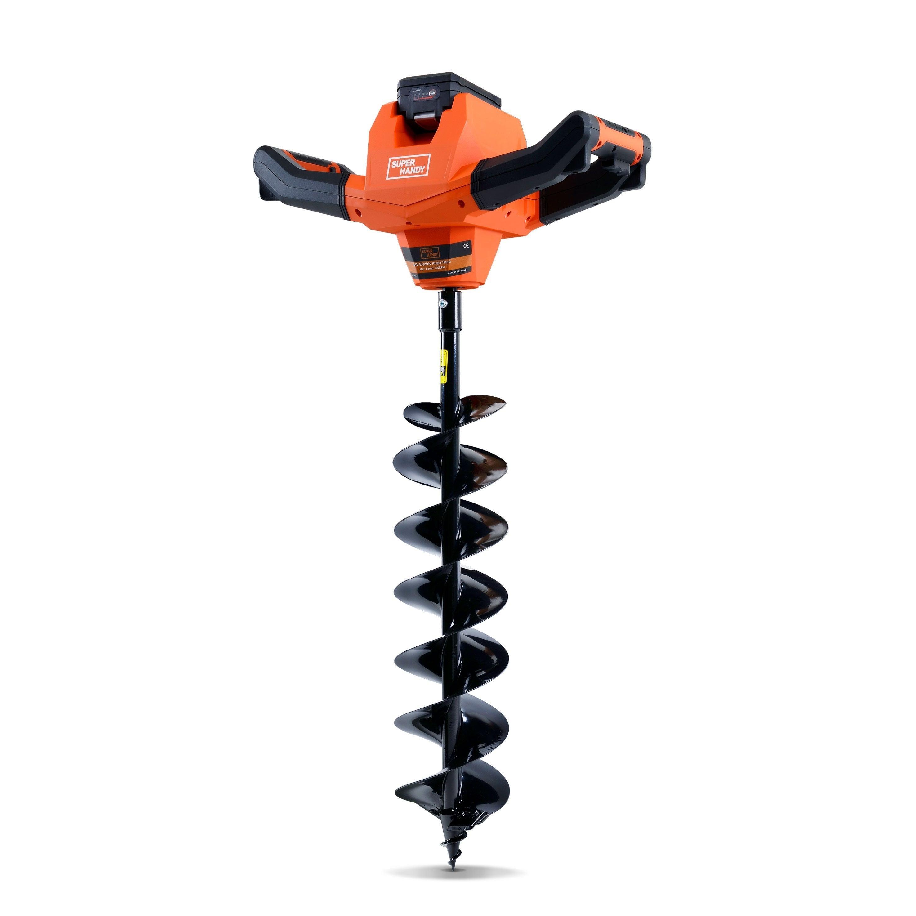SuperHandy Electric Earth Auger and Drill Bit - 48V 2Ah Battery System, 6" x 30" Drill Bit, 3/4" Shaft - DIY Tools by GreatCircleUS