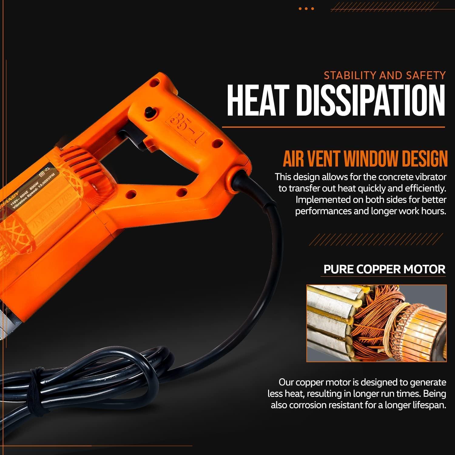 SuperHandy Electric Power Concrete Vibrator - 120V Corded