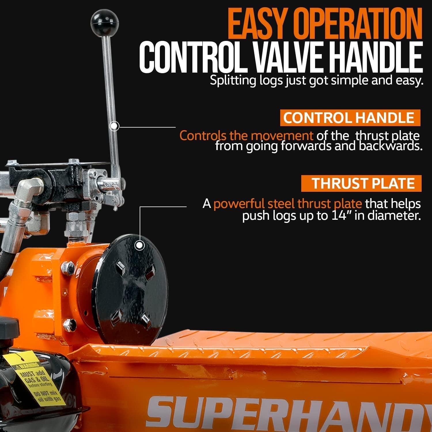 SuperHandy Portable Electric Log Splitter - 120V Corded, 14-Ton Hydraulic System, Max 14" Log Diameter - DIY Tools by GreatCircleUS