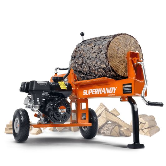 SuperHandy Portable Gas-Powered Log Splitter - 7HP 212CC 20 Ton Hydraulic System 10" Max Wood Diameter (Orange) - DIY Tools by GreatCircleUS